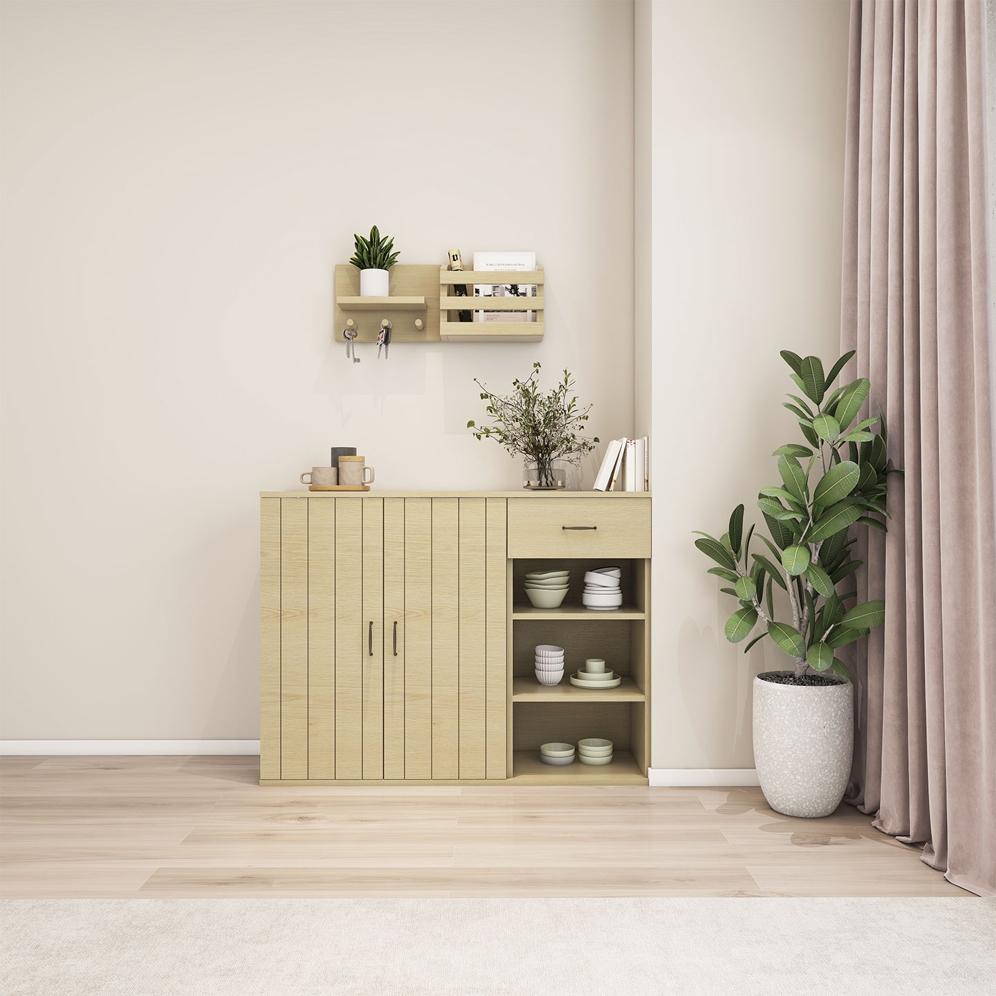 双门单抽餐边柜