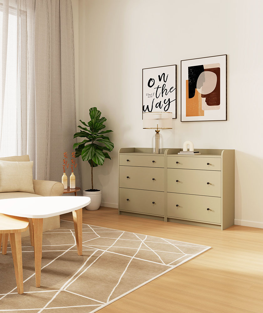 开放式衣柜三抽屉